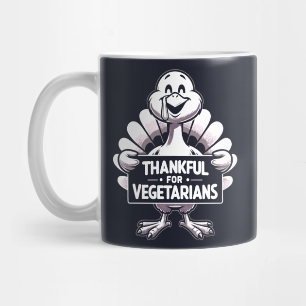 Thankful For Vegetarians Funny Thanksgiving Turkey by SubtleSplit